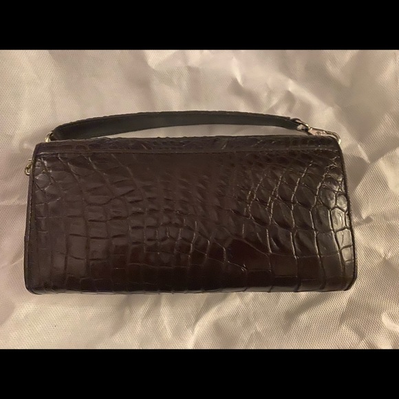 Crocodile chocolate brown hand bag - Picture 2 of 3